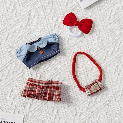 Clothes Set for 17cm Dolls, Hat & Overalls Set for 17cm Accessories Suit, Cute Clothes for Dress up Unique Style
