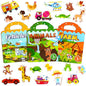 ASTARON 3 Set Reusable Sticker Book for Kids, 3D Stickers Portable Travel Toys and Educational Sensory Learning Toy Toddler Toys 3 4