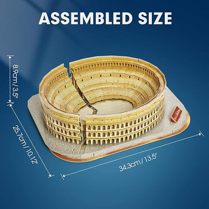 CubicFun 3D Puzzle for Adults Kids Rome Colosseum Jigsaw Italy Architecture Model Kits DIY Toys with Booklet Birthday Gift for Boys Girls Age 8+, 131 Pieces Valentine's Day Gift Easter Gifts Puzzles