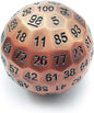 Bescon Solid Metal 100 Sided Dice, Game Dice D100, Giant Polyhedral Metal 100 Sides Dice 50MM in Diameter (1.97in), Ancient Copper