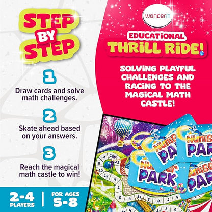 Number Park - Addition & Subtraction Math Games for Kids Ages 5-8 - Fun Educational Learning Game - Board Games for Kindergarten & Up - Gift