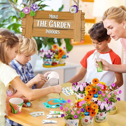 Doiaz Paint & Plant Flower Growing Gardening Kit with 3 Pots for Kidz - Halloween Gifts for Girlz & Boyz Agez 5, 6, 7, 8, 9, 10, 11 & 12 Yearz Old Girlz