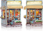 DIY Book Nook Kit, Miniature Dollhouse Bookshelf Insert with Light, Laser-Cut Wooden Craft Set for Adults, Perfect for Teens and Adults, Beach Bar