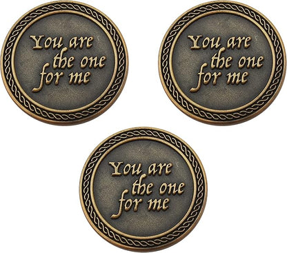 Bulk Set of 3 Romantic Love Expression Coins, You are The One for Me, I Need You by My Side, Anniversary Pocket Tokens for Date Night, Love Gift for Men & Women, from Him or Her