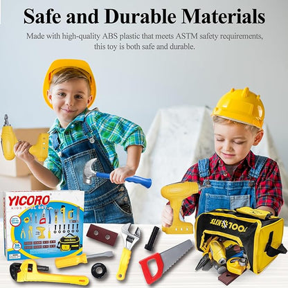 Kids Tool Set – 36 PCS Toddler Tool Set with Electric Drill, - STEM Pretend Play Construction Toys for Ages 3,4,5,6,7,8 Years Old, Boy Toys, Girl Toys