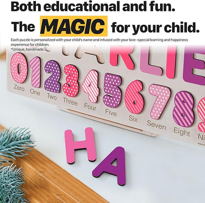 Personalized Name Puzzle for Babies & Toddlers - Zuzu Puzzle Wooden Toy, for 1-Year-Olds, Christmas & Special Occasions (0-36 Months)