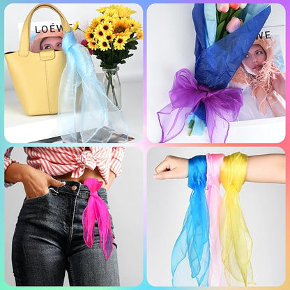 NEBURORA Juggling Scarves Square Colorful Play Scarve for Dance Magic Tricks Performance Props Scarf Accessories 12 Colors