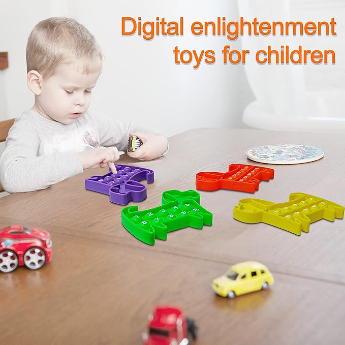 Ten Frame Math Manipulatives - Pop Fidget Toy with Puppy Dog Appearance for Kindergarten Classroom, an Educational Sensory Toy for Kids and Teachers, 4 Pack Set Included