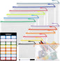 12 Mesh Zipper Pouch Bags - 12 Color, 8 Size Classroom Must-Have Storage Solution for School, Board Games, and Office Supplies