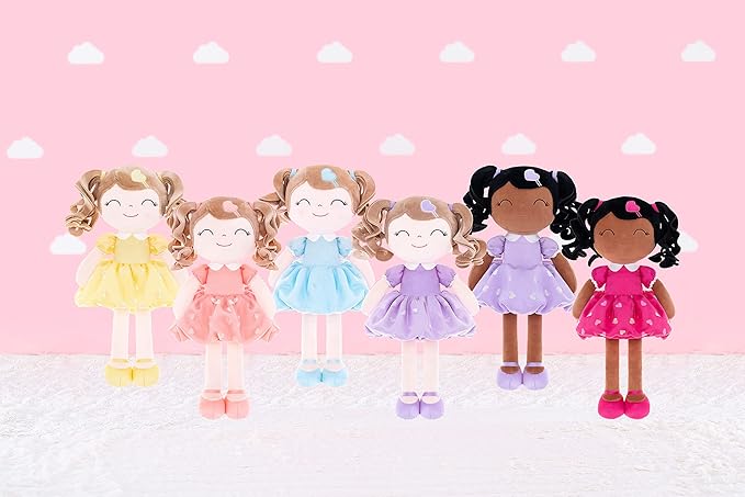 Gloveleya Personalized Curly Doll with Your Name - Cute Custom Yellow Soft Plush Doll for Girls Plush Doll Customized Gifts