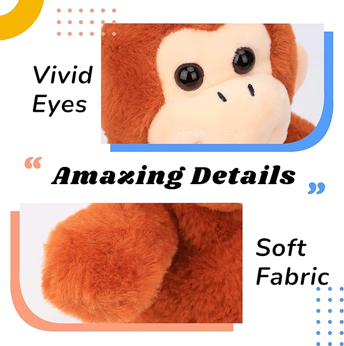 Hopearl Talking Singing Monkey Repeats What You Say Walking Electric Interactive Animated Toy Speaking Plush Buddy Gifts for Toddlers, Brown, 8.5''