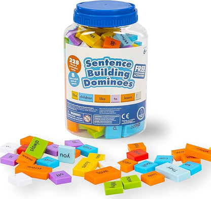 Educational Insights Sentence Building Dominoes - First Grade Classroom Must Haves, Elementary Literacy Materials for Centers or Homeschool, Reading Games, Learning to Read for Kids Ages 6+