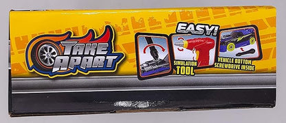 Take Apart Toy Racing Car for Kids Age 3+ Year Old, 2 in 1 Build Your Own Car with Realistic Sounds & Lights, Construction Vehicle Toys with Electric Drill, Ideal Gitfs for Boys(4 Spare Screws)