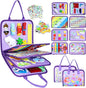 Esjay Toddler Busy Board Montessori Toys for Girls, Sensory Board Educational Activities Learning Fine Motor Skills, Birthday Gifts for Girls Toddlers, Travel Toys for Airplane Car, Purple Merpeople