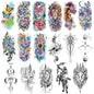 77 Temporary Tattoos for Women, Colorful Constellation Animal Flower Half Arm Fake Tattoos, Realistic Planet Lion Butterfly Rose Peony Tattoo Design