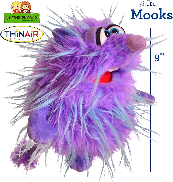 Living Puppets 9-Inch Plush Purple Monster Hand Puppet - Fine European Design, Ultra-Soft and Cuddly, Promotes Child Development, Safety Certified, Teacher-Recommended for Boys and Girls