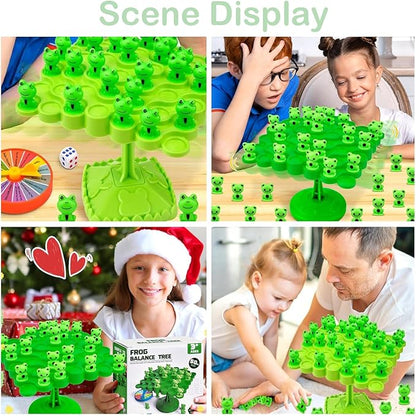Frog Balance Game，Balance Board Game，Two-Player Balanced Tree Board Game, Montessori Frog Balance Tree Educational Toys, Children Desktop Game Gift for Boys Girls