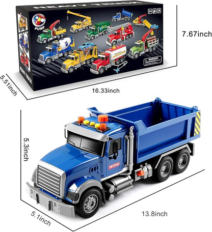 Dwi Dowellin Toddler Trucks Toys for Boys Age 3-5,Big Dump Truck with Lights and Sounds,Kids Boy Toys Christmas Birthday Gift Car