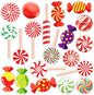 20 PCS Christmas Thick Gel Clings Winter Christmas Peppermint Window Gel Clings Decals Stickers for Kids Toddlers and Adults Home Airplane Classroom Nursery Christmas Holiday Party Supplies