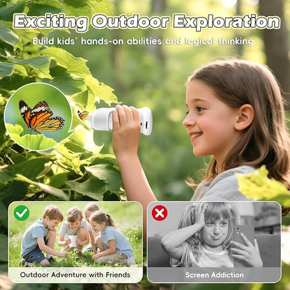 Kids Microscope Handheld - Digital 1000X Zoom Mini Pocket Microscope, HD Photo & Video Recording with 8GB TF Card, Educational Toys for Boys Girls 3 4 5 6 7 8+ Years, STEM Birthday Gifts