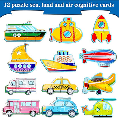 Magnetic Puzzles for Kids Ages 1-3, Travel Toddler Puzzles Ages 2-4 Year, Space Car Activities Toy for Boys & Girls 3-5 yo - Learning Magnet Gift for Road Trip