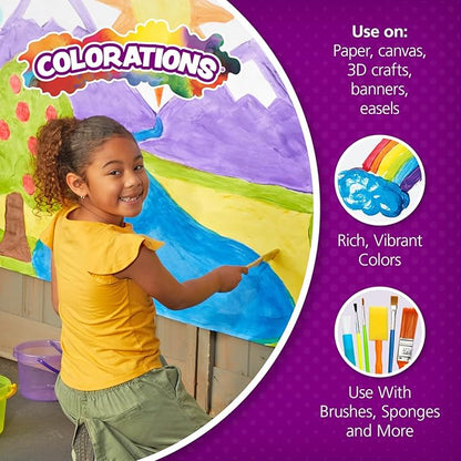 Colorations Paraben-Free Washable Tempera Paint for Kids - 1 Gallon Value Size. Vibrant Black, Non-Toxic and Made in The USA, Classroom Must Haves, Bulk Arts and Crafts Supplies