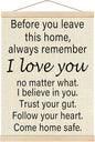 Boat Wades Inspirational Family Poster Hanger Frame For Home,Family Room Decor,Before You Leave This Home Sign Wooden Poster Hangers 12x16 Inch,Love You Bye Sign Wall Art Decor