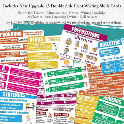 Garybank Creative Writing Prompts Dice Set - Writers Gifts, W/13 Writing Skill Cards - Story Writing/Telling Game for Kids & Adults - Set of 9 Story Cubes for Inspiration - Gifts for Teacher Christmas