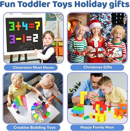 Magnetic Blocks 1.18 inch, Large Magnetic Cube Toy for Sensory STEM Education Preschool Magnet Toys for 3 4 5 6 Year Old Boys and Girls,Christmas Birthday Gifts for Kids Age 3+