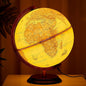 Amylove 13'' Illuminated World Globe for Adults 720°/360° Rotation Rewritable Light Up Globe with Stand World Map for Interactive Learning Light with Base Lamp LED Decor(Wood,Vintage)
