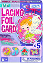 EZCRA Premium Foil Edge Lacing Cards for Kids Ages 3-6 | 5 Double-Sided Fairy Sewing Cards with Multilingual Learning | Durable Cardboard Fine Motor Skills Activity Kit