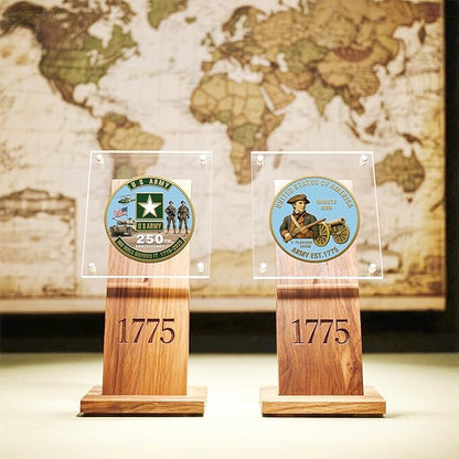 250th Anniversary U.S. Armed Forces Commemorative Coin - Patriotic Military Collectible with Engraved Service Branch Insignia，Patriotic Marine Corps Collectible (Army)