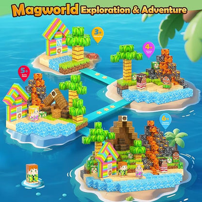 Magnetic Blocks - 120PCS 1“ Magnetic Building Blocks Kids Toys for Age 3-5 4-8 5-7 8-12, Stacking Mine Magnet World Craft Cubes for Kids, Educational Toys Christmas Birthday Game Gifts for Boys Girls