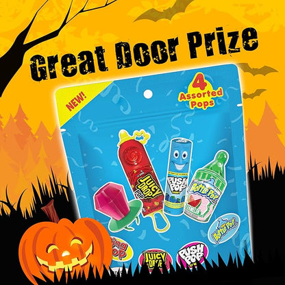 Halloween Candy Variety Pack Bag, 4 Ct Individually Wrapped Lollipops, Ring Pop, Push Pop, Baby Bottle Pop & Juicy Drop For Birthday Party Favors, Trick or Treat, Halloween Candy Bowls, Kids Gifts