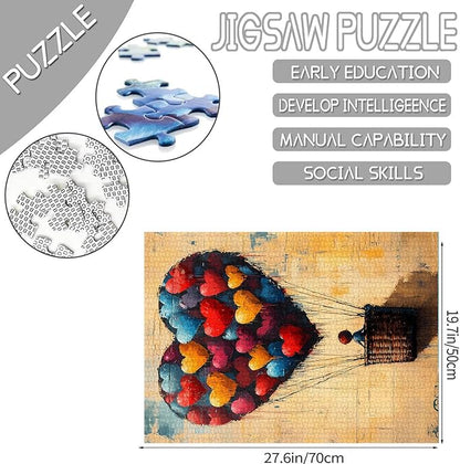 Tucocoo Graffiti Street Art Jigsaw Puzzles for Adults 1000 Pieces, Colorful Hearts Abstract Art Puzzles for Adults DIY Crafts Puzzles for Home Decoration Gifts, Family Puzzle Perfect for Game Nights