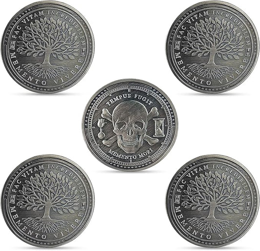 AtSKnSK Memento Mori Memento Vivere Coin Pack of 5
