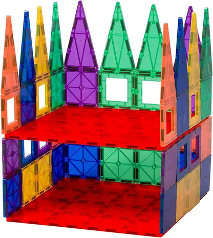 Playmags Super Durable Building Stabilizer Tile with Carrying Handle for Easy Play, 12 x 12. Great add on to All Magnet Tiles Sets, Works with All Leading Brands (1 Pack - Colors May Vary)