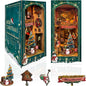 DIY Book Nook Kit - Christmas Wooden Miniature House Kit Rotating Decor, Gift for 14+ Dollhouse Kit - Jingle Cabin (SQ-34)