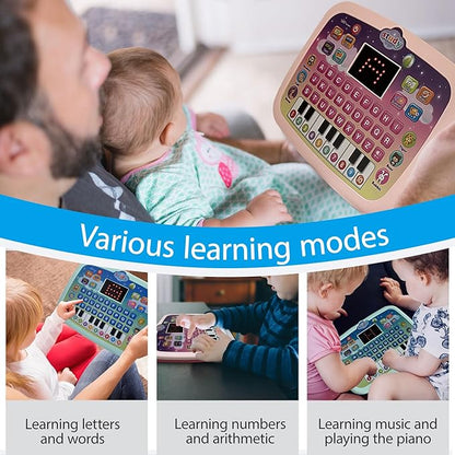 Kids Learning Pad Tablet Toddler with LED Screen Teach Alphabet Numbers Word Music Math Early Development Interactive Electronic Toy for Toddler Ages 3 4 5 6