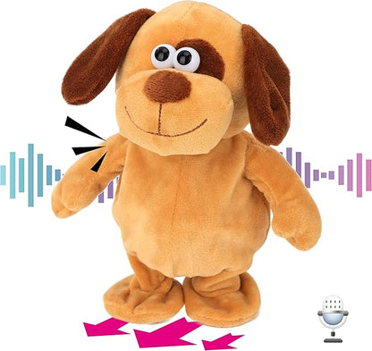 Hopearl Talking Dog Repeats What You Say Walking Puppy Electric Interactive Animated Toy Speaking Plush Buddy Gifts for Toddlers Birthday, 8''