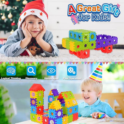 FUBAODA Building Blocks for Toddlers & Kids 180 Pcs Toy Building Sets – STEM Building Toys –Interlocking Building Blocks for Toddlers and Kids