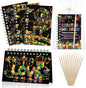 Pasimy 48 Set Scratch Art Party Favor Gifts for Kid Building Block Scratch Notebook Bulk Paper Craft for Girl Boy Classroom Prizes Goodie Bag Stuffer Christmas Birthday Party Favor