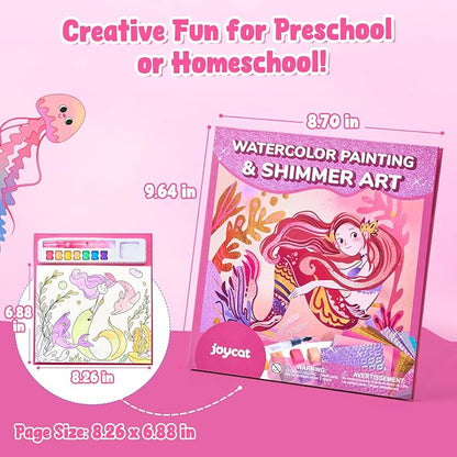 JoyCat Paint with Water Coloring Books, Art & Craft Activity, No Mess Art for Kids Ages 4-8, Craft Kits & Supplies, DIY Creative Activity, Presents for Girls & Boys (Underwater World)