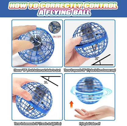 2025 Flying Orb Ball - AI Cool Novelty Gift Galaxy Boomerang Hand Drone Magic Floating Orbit Hover Mini Outdoor Fidget Toy for Boys Girls Teens Kids Blue