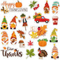 Ferraycle 21 Pcs Thanksgiving Fall Window Gel Clings Autumn Window Gel Clings Turkey Pumpkin Gnome Scarecrow Maple Leaves Decor Stickers Decals for Classroom Harvest Party Decor