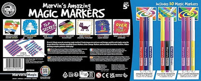 Marvin's Magic - 30 Amazing Magic Pens - Color Changing Pen Art - Create 3D Lettering, Write Secret Messages - Stationery Supplies, Art Supplies for Kids, Coloring Markers and Kids Drawing Kit