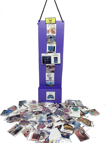 Visual Schedule for Kids – 133 Durable Plastic Picture Cards with Soft Loop Coins | Daily Routine & Chore Reward Chart for Home, School, Autism, ADHD & Special Needs Behavior Support.