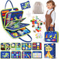 Toddler Sensory Busy Board: Travel Toy Activity Book for Girls Boys, Motor Skill Development Gift for Baby Aged 3-4 Years, Fine Educational Preschool Montessori Learning Toy for Car Airplane Dinosaur
