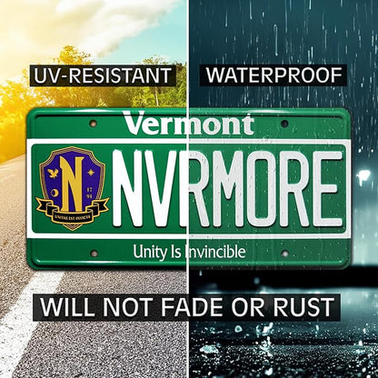 Wednesday | Nevermore Academy | Metal Stamped License Plate