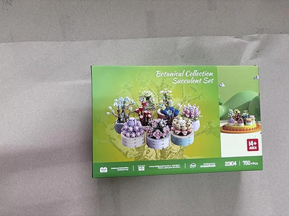 NUTCRACKER Succulent Flower Botanical Collection Building Set for Adults - Plant Flower Mini Bonsai Toy Building Set, Home Office Decor, Christmas Birthday Gifts for Women (750 Pieces)